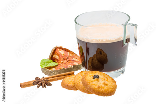 Dutch cookies with coffee photo