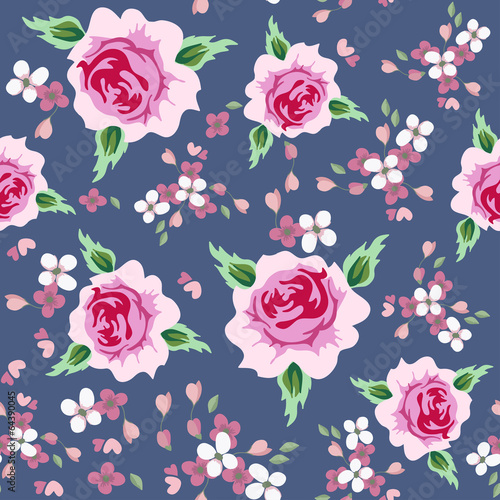 vintage roses seamless pattern
