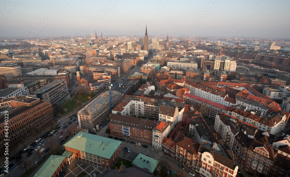 Hamburg top panoramic view