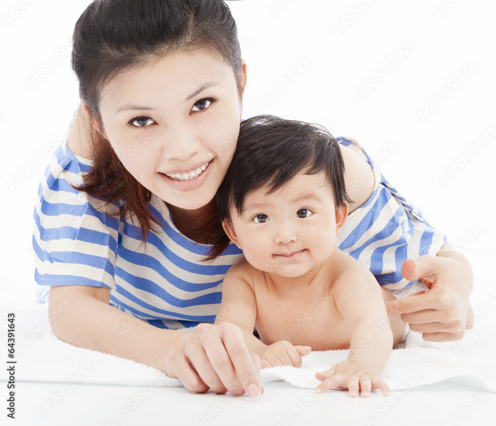 Happy mother with adorable child baby boy Happy mother with adorable child baby boy