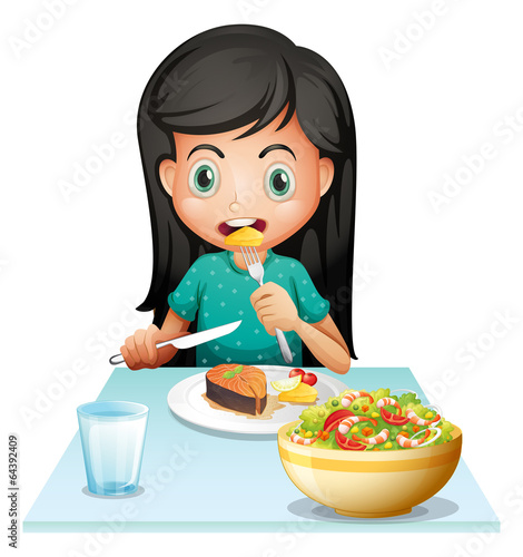 A girl eating her lunch