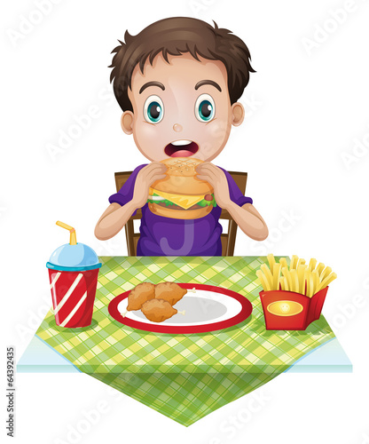 A boy eating