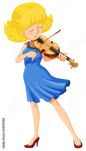A pretty girl playing the violin