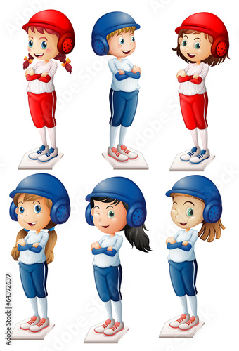 Six baseball players