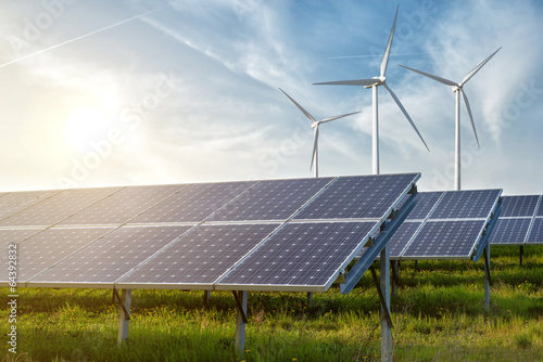 solar panels under blue sky