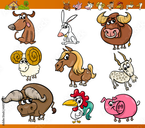 farm animals set cartoon illustration
