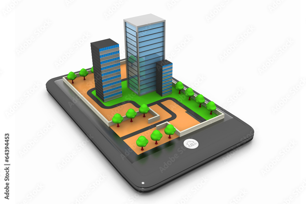 Smart phone with Street Map Smart phone with Street Map
