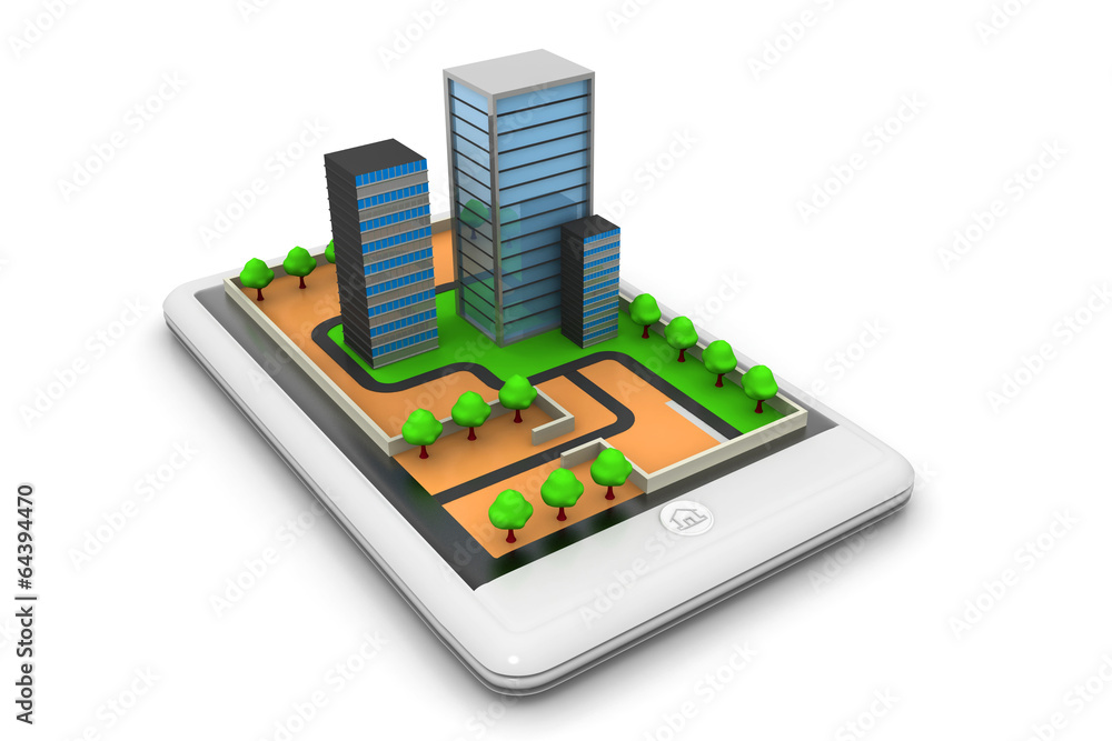 Smart phone with Street Map Smart phone with Street Map