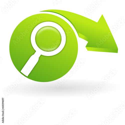loupe sur web symbole vert