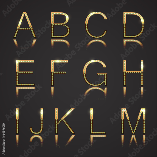 Diamond and Gold Letters - Set 1