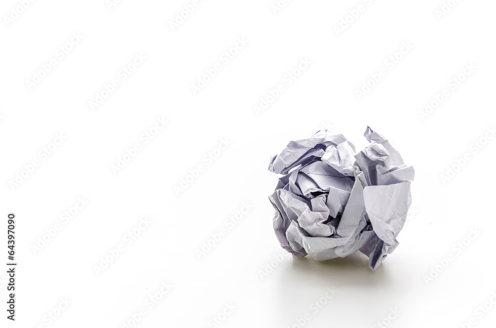 Crumble paper isolated on white background Crumble paper isolated on white background