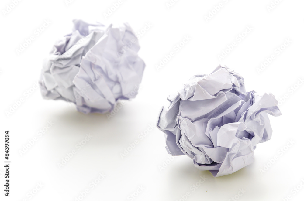 Crumble paper isolated on white background Crumble paper isolated on white background