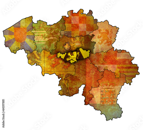 Walloon Brabant on map of belgium