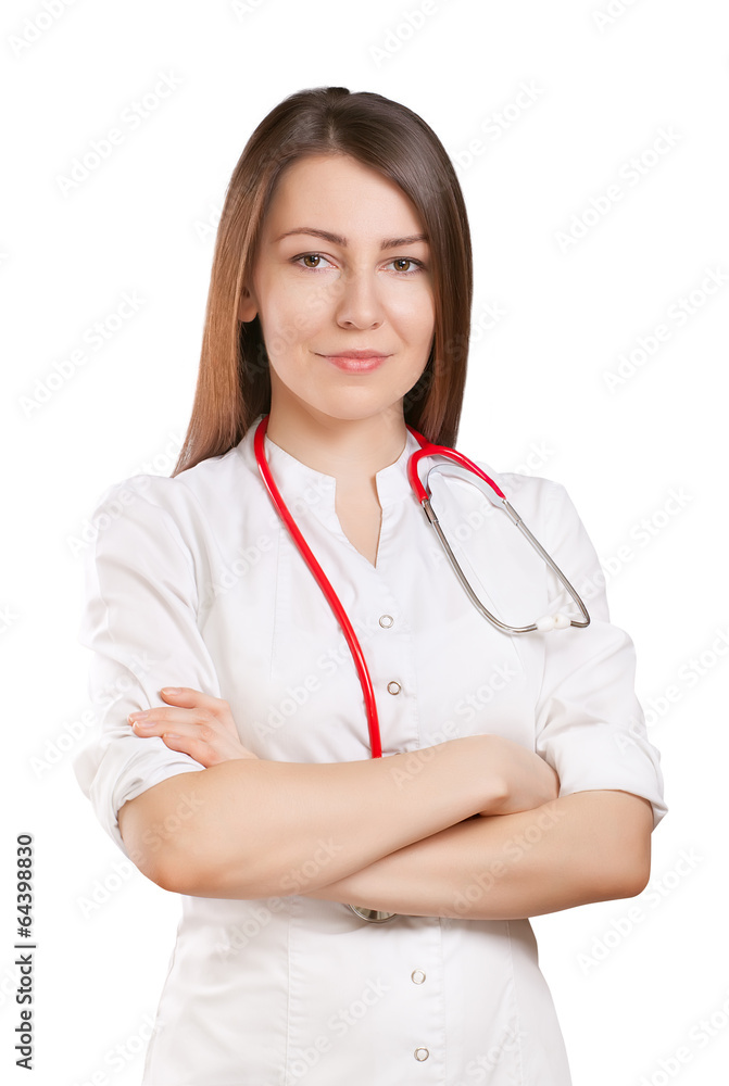 young doctor or nurse with stethoscope young doctor or nurse with stethoscope