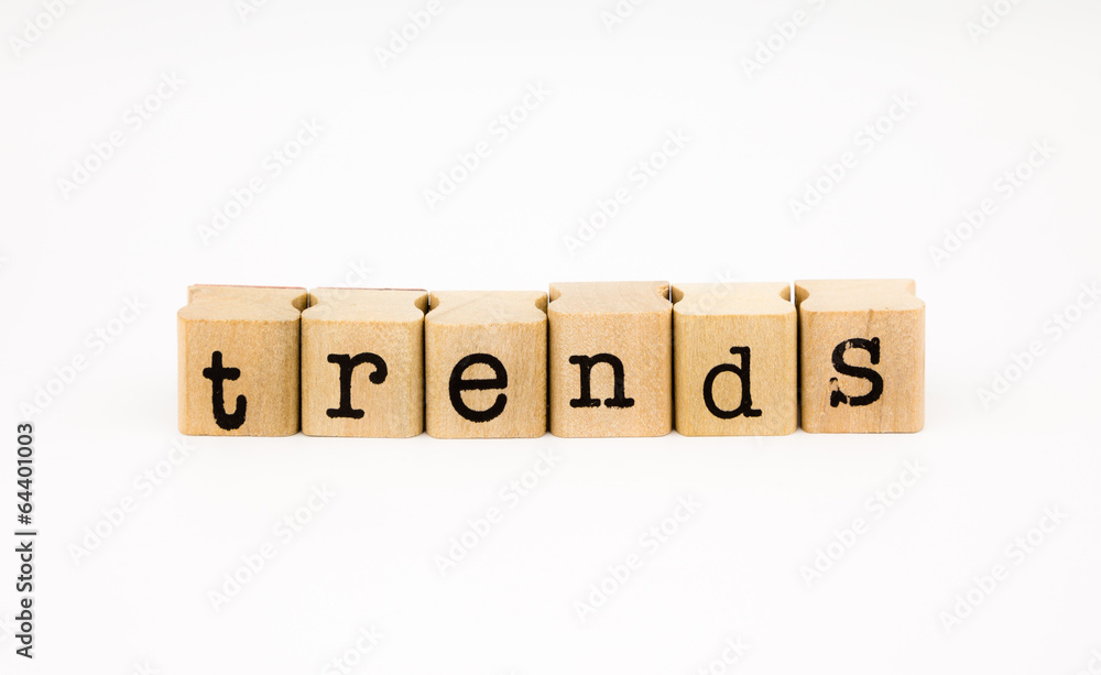 trends wording isolate on white background trends wording isolate on white background