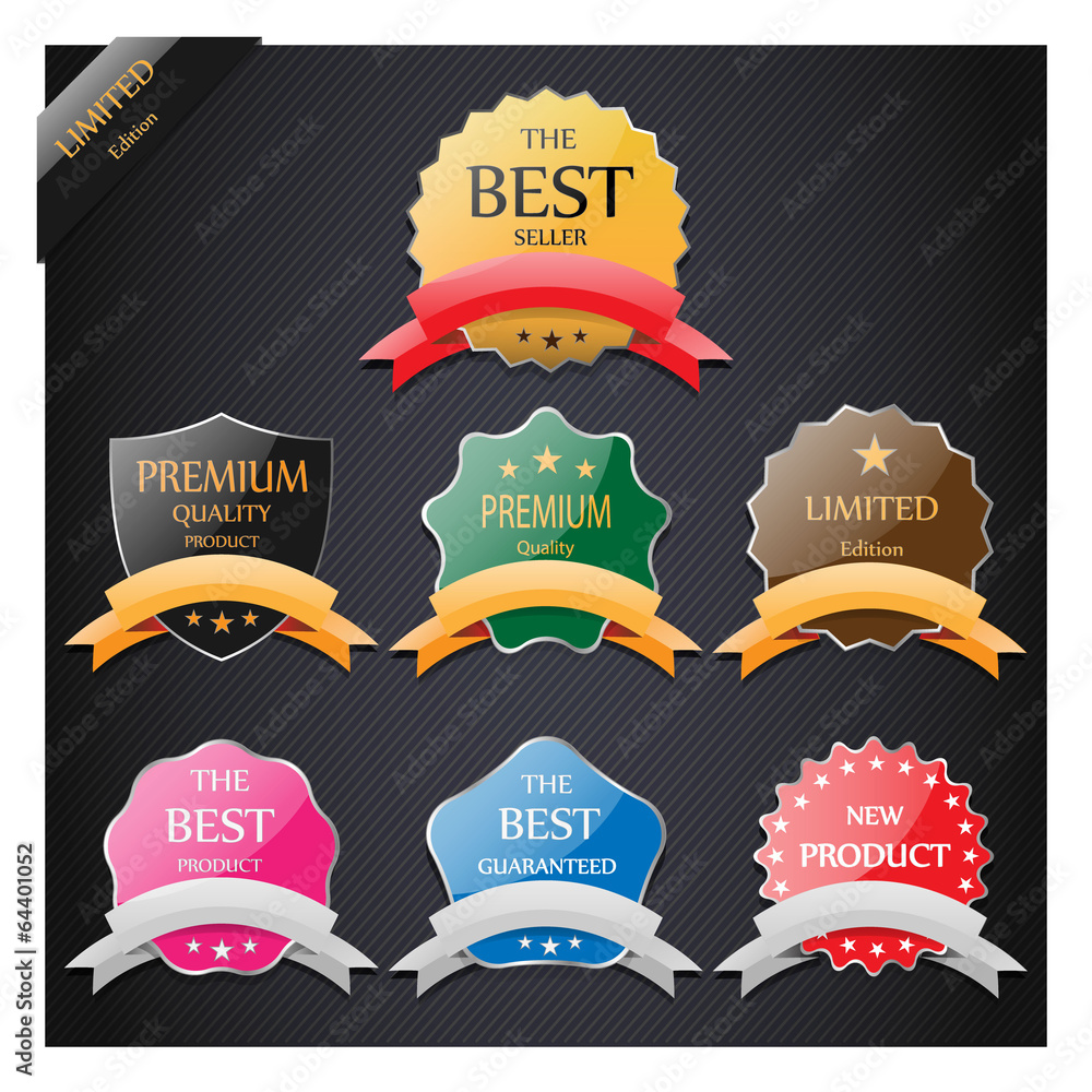 Collection of Premium Quality Labels with Glossy styled design.