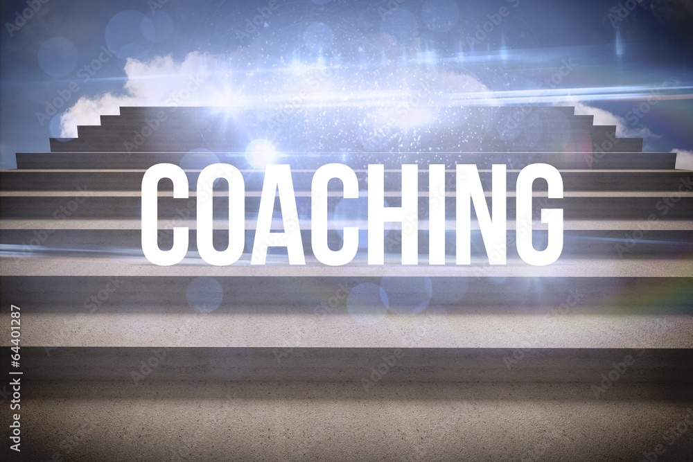 Coaching against steps against blue sky Coaching against steps against blue sky