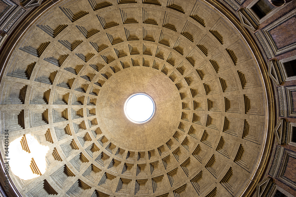oculus on the top of Pantheon in Rome, Italy