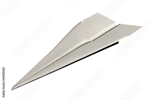 realistic 3d render of paper plane