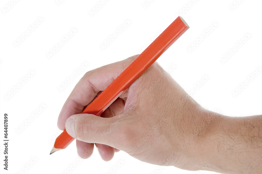Hand with pencil. Hand with pencil.