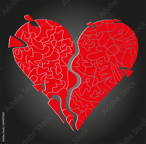 mosaico rosso che forma un cuore