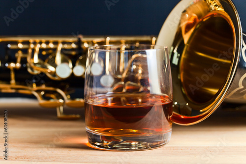 Photography Saxophone and whiskey