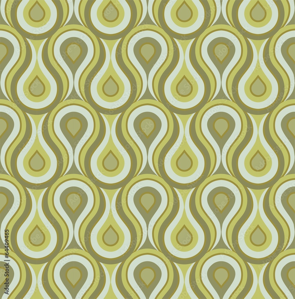 Seamless retro drops background pattern green