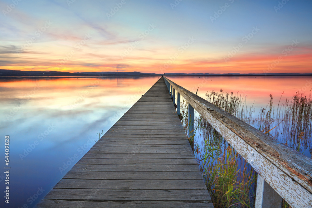 Sunset at Long Jetty Tuggerah Lake NSW Australia