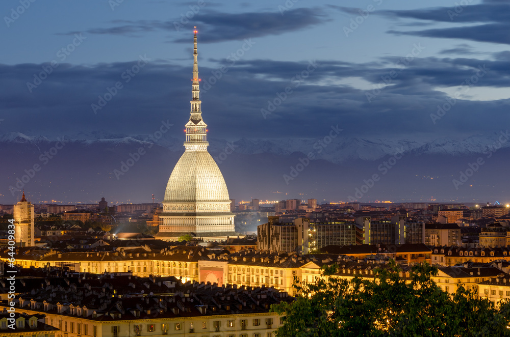 Turin (Torino), Mole Antonelliana at night