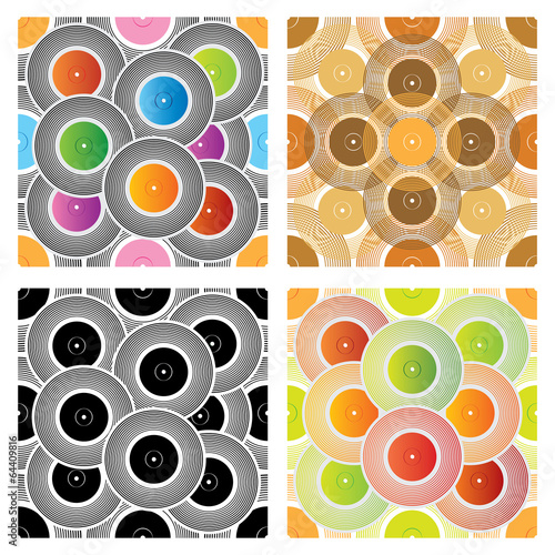Four seamless record backgrounds