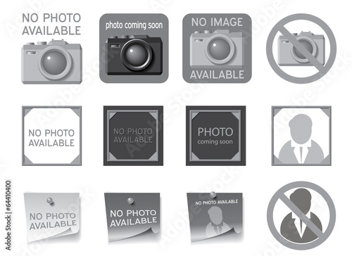 Icons to fill the seat of missing photos. Vector illustration