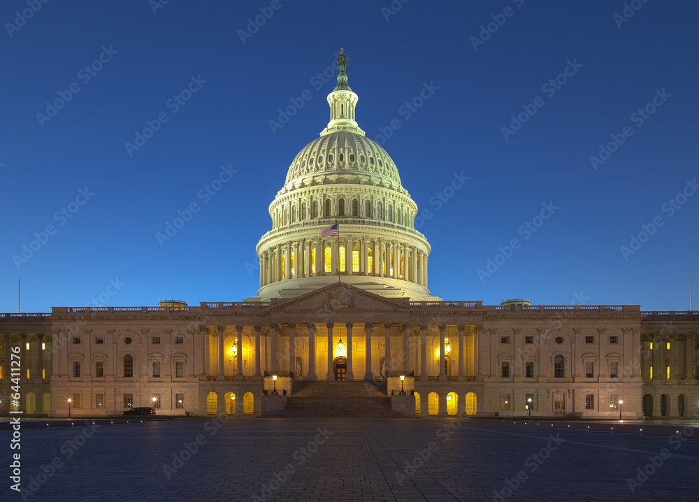 US Capitol building at twilight