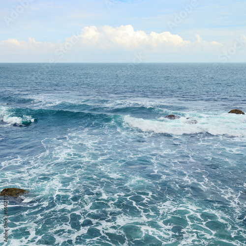 Beautiful ocean waves and blue sky