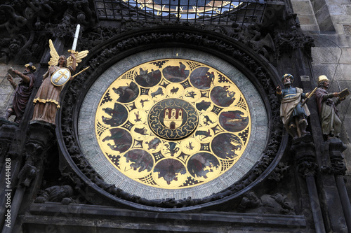 View of medieval astronomical clock