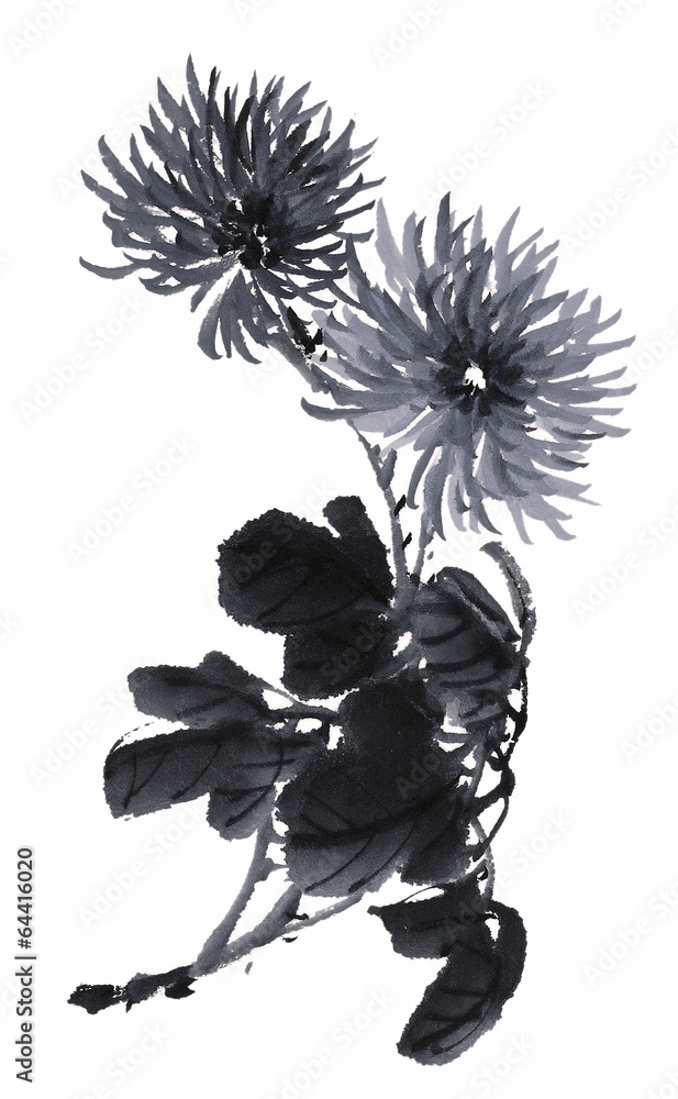 Obraz premium 사군자 수묵화