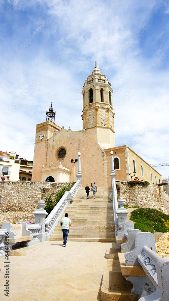 Obraz premium Iglesia de Bartomey y Santa Tecla en Sitges, Barcelona