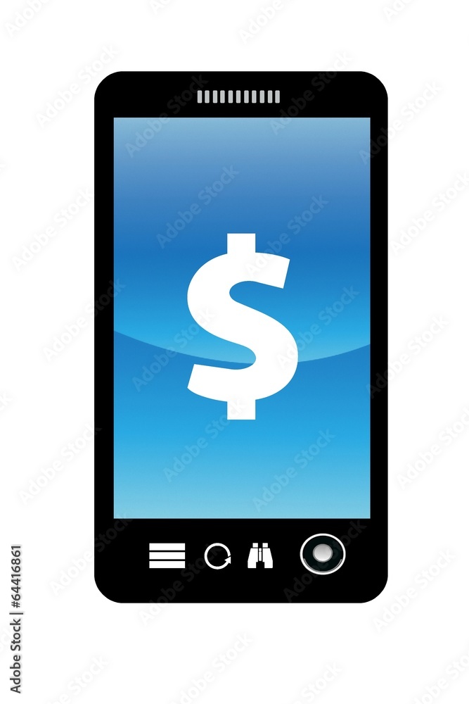 Dollar dans un téléphone mobile Dollar dans un téléphone mobile