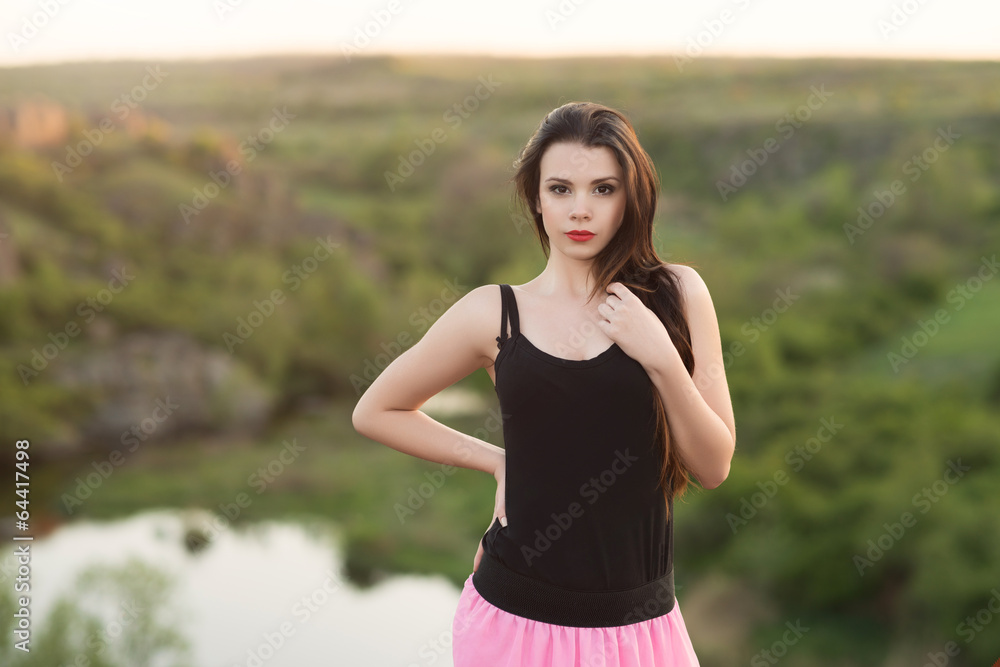 Young girl posing in nature Young girl posing in nature