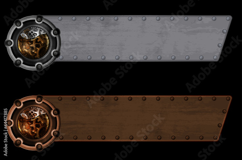 Steampunk banner template