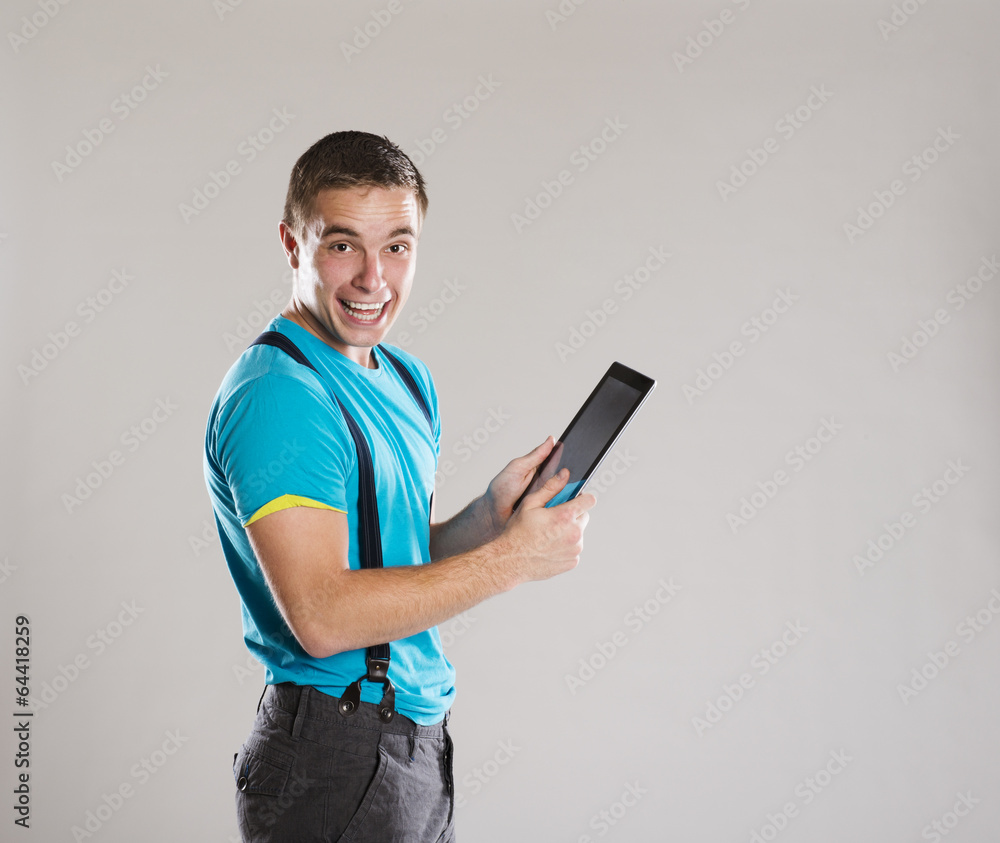 Young man with tablet Young man with tablet