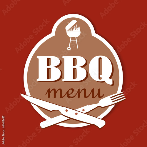BBQ retro menu template for restaurant.