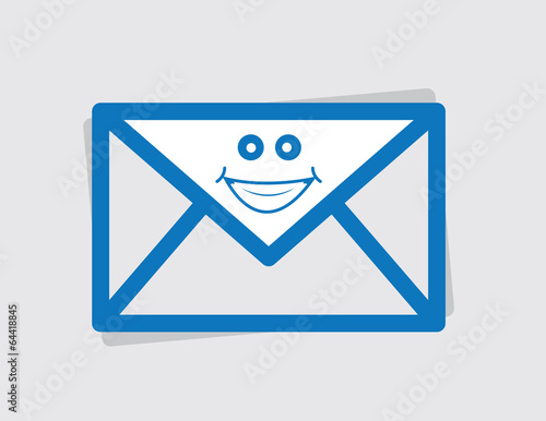 Envelope with a happy smiling face