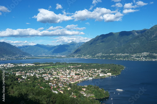 Panoramic view on Ascona on a sunny day