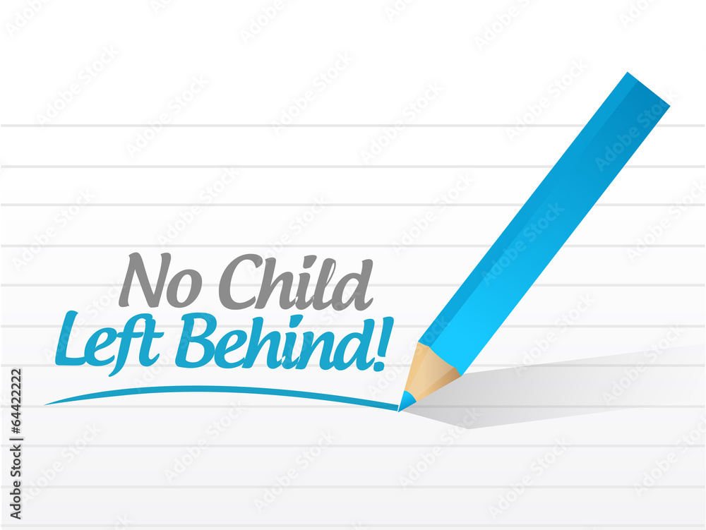 no child left behind message illustration design