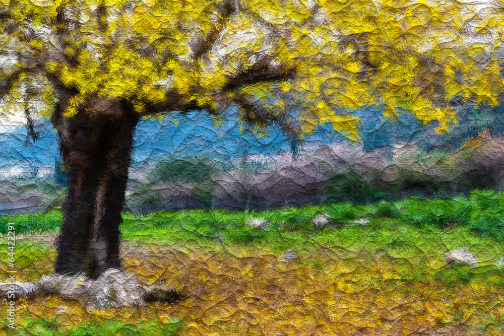 Autumn Tree Photo Painting