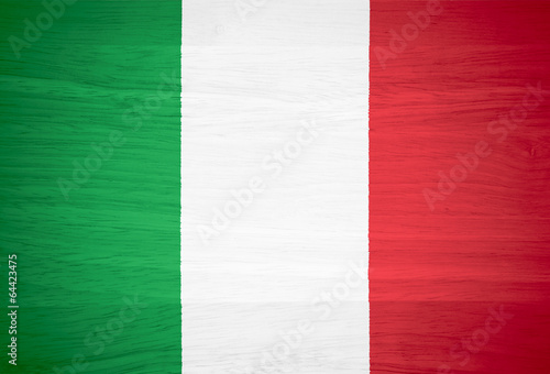 Italy flag on wood texture