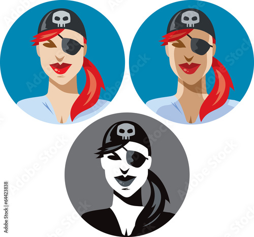 Pirate woman icon photo