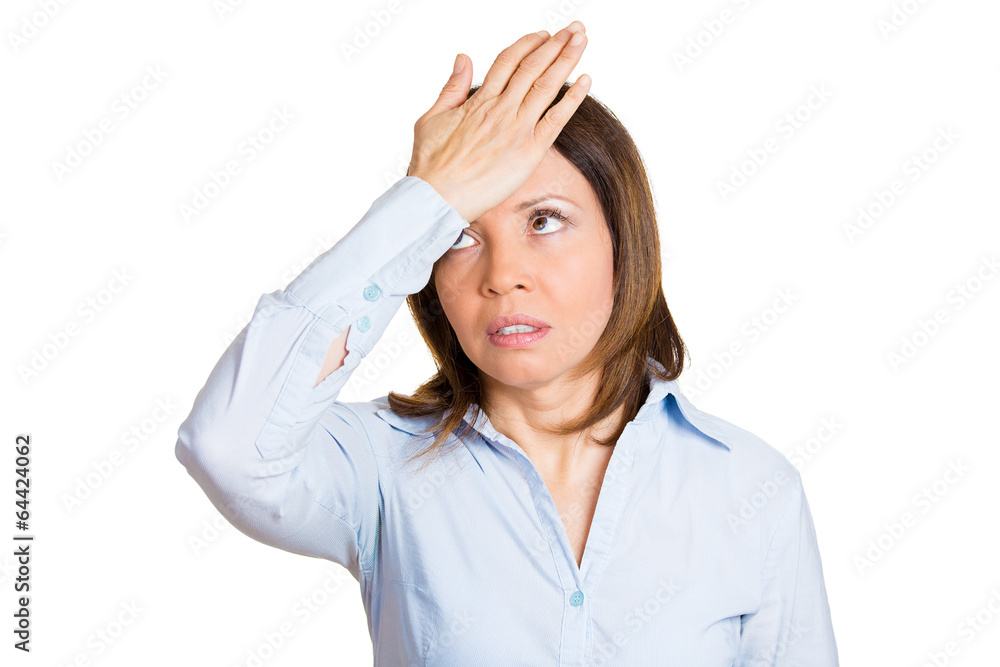 oh my god!! frustrated woman realizes mistake, regrets oh my god!! frustrated woman realizes mistake, regrets