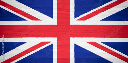 UK flag on wood texture