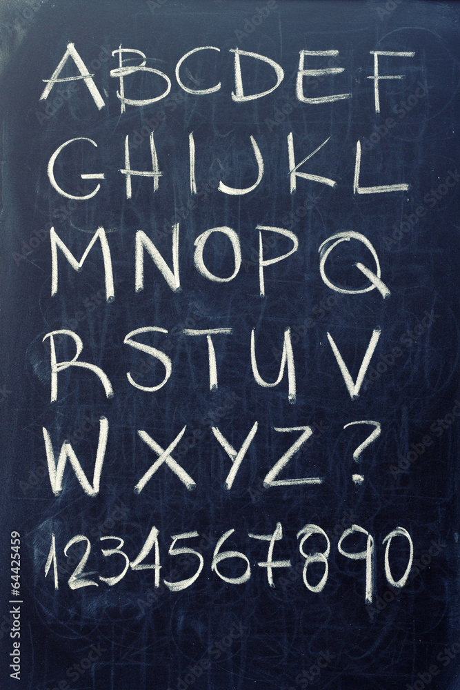 Alphabet on blackboard Alphabet on blackboard